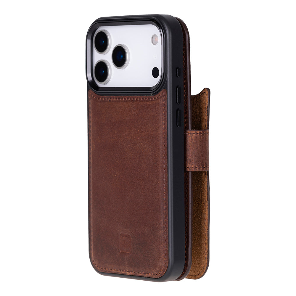 Magic iPhone 17 Pro Max Leather Detachable Wallet Case (RFID, Bouletta)