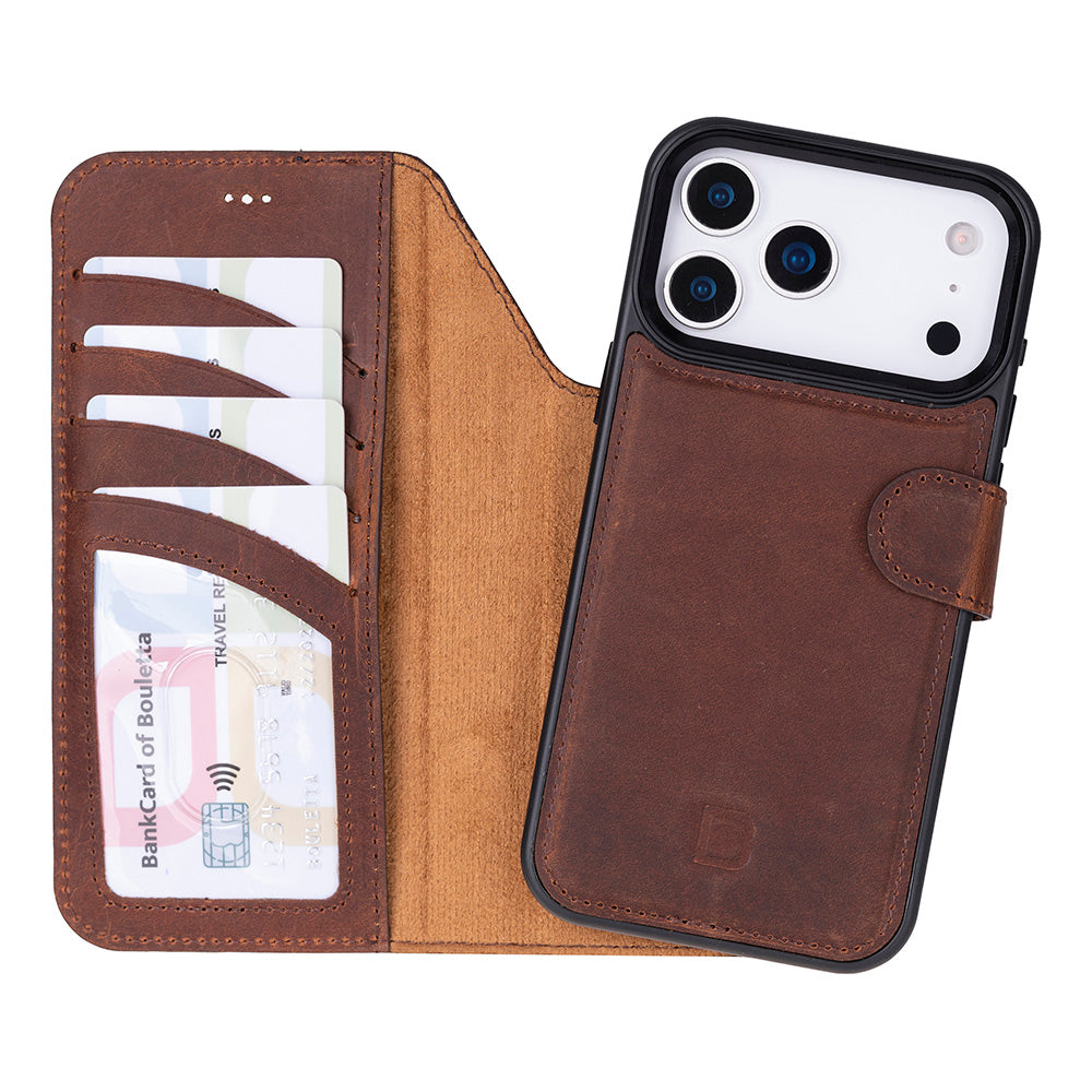 Magic iPhone 17 Pro Max Leather Detachable Wallet Case (RFID, Bouletta)