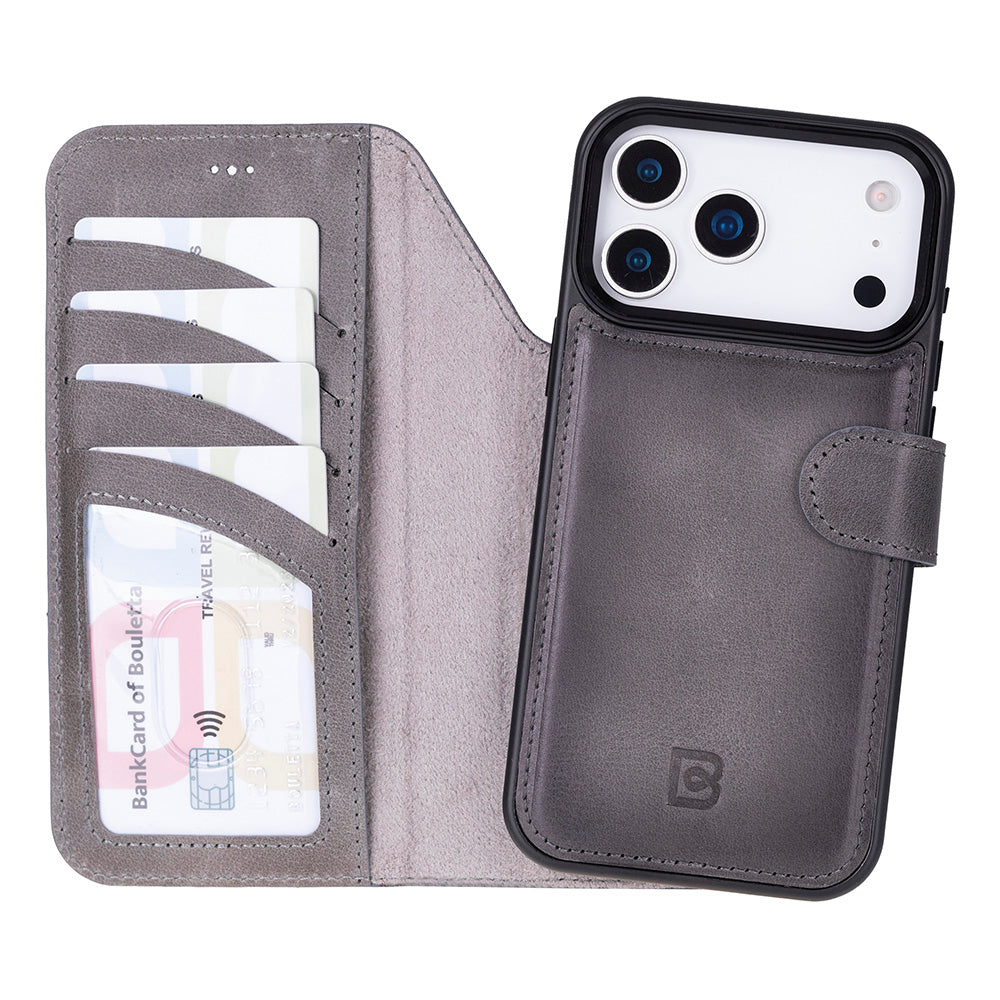 Magic iPhone 17 Pro Max Leather Detachable Wallet Case (RFID, Bouletta)