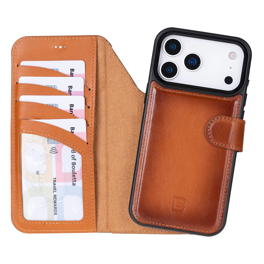 Magic iPhone 17 Pro Deri Ayrılabilir Cüzdan Kılıf (RFID, Bouletta)