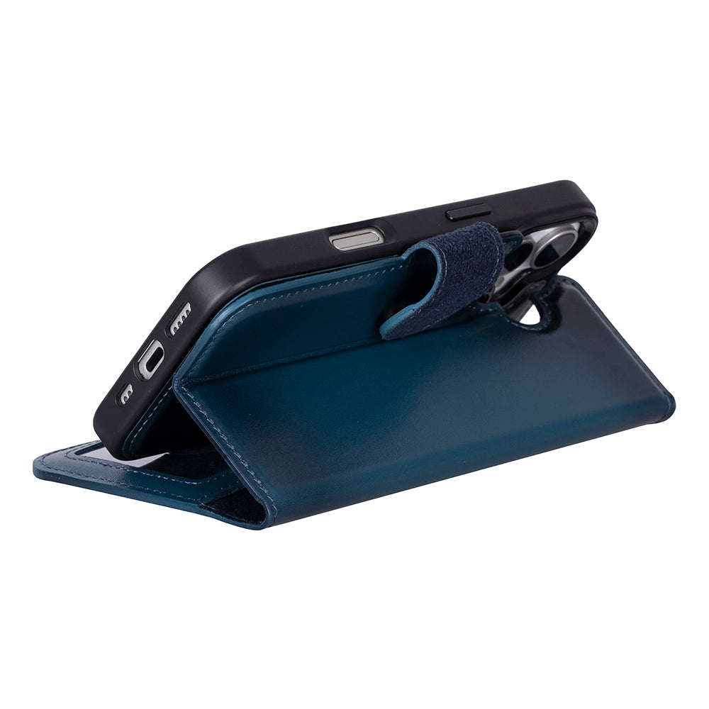 Magic iPhone 17 Detachable Genuine Leather Wallet Case