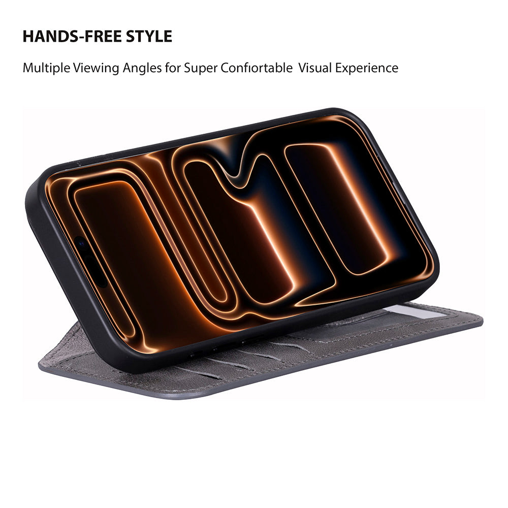 Magic iPhone 17 Pro Max Leather Detachable Wallet Case (RFID, Bouletta)