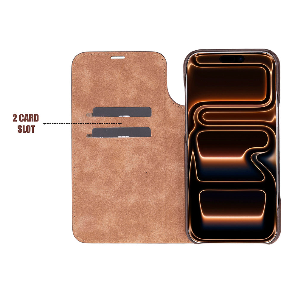 Sonat iPhone 17 Pro Max Deri Cüzdan Kılıf