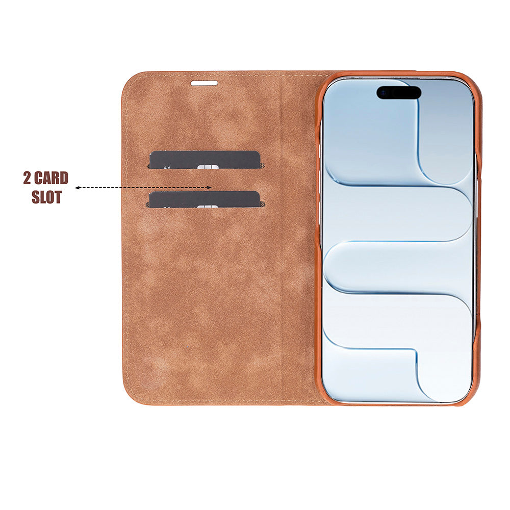 Sonat Genuine Leather iPhone 17 Folio Case