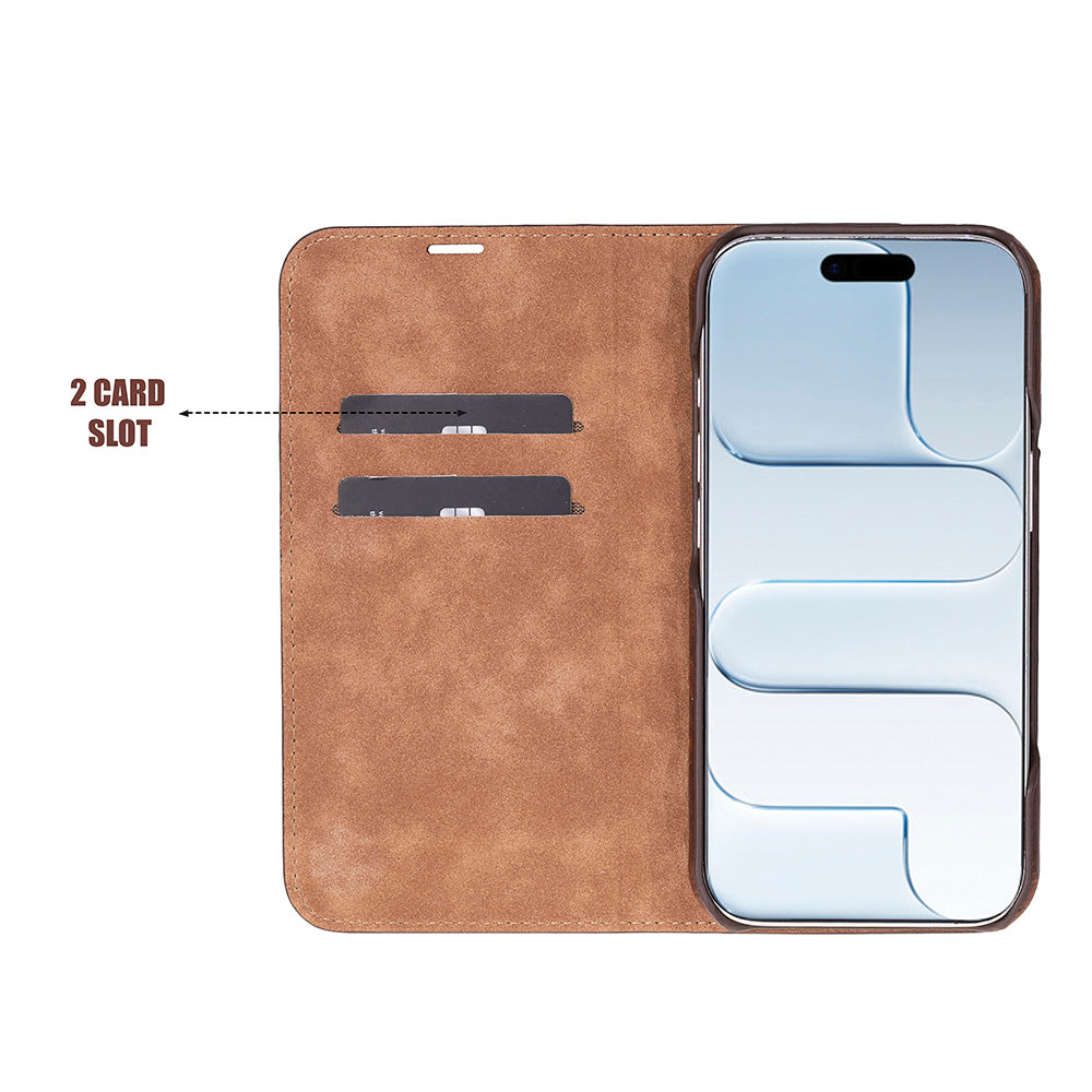 Sonat Genuine Leather iPhone 17 Folio Case