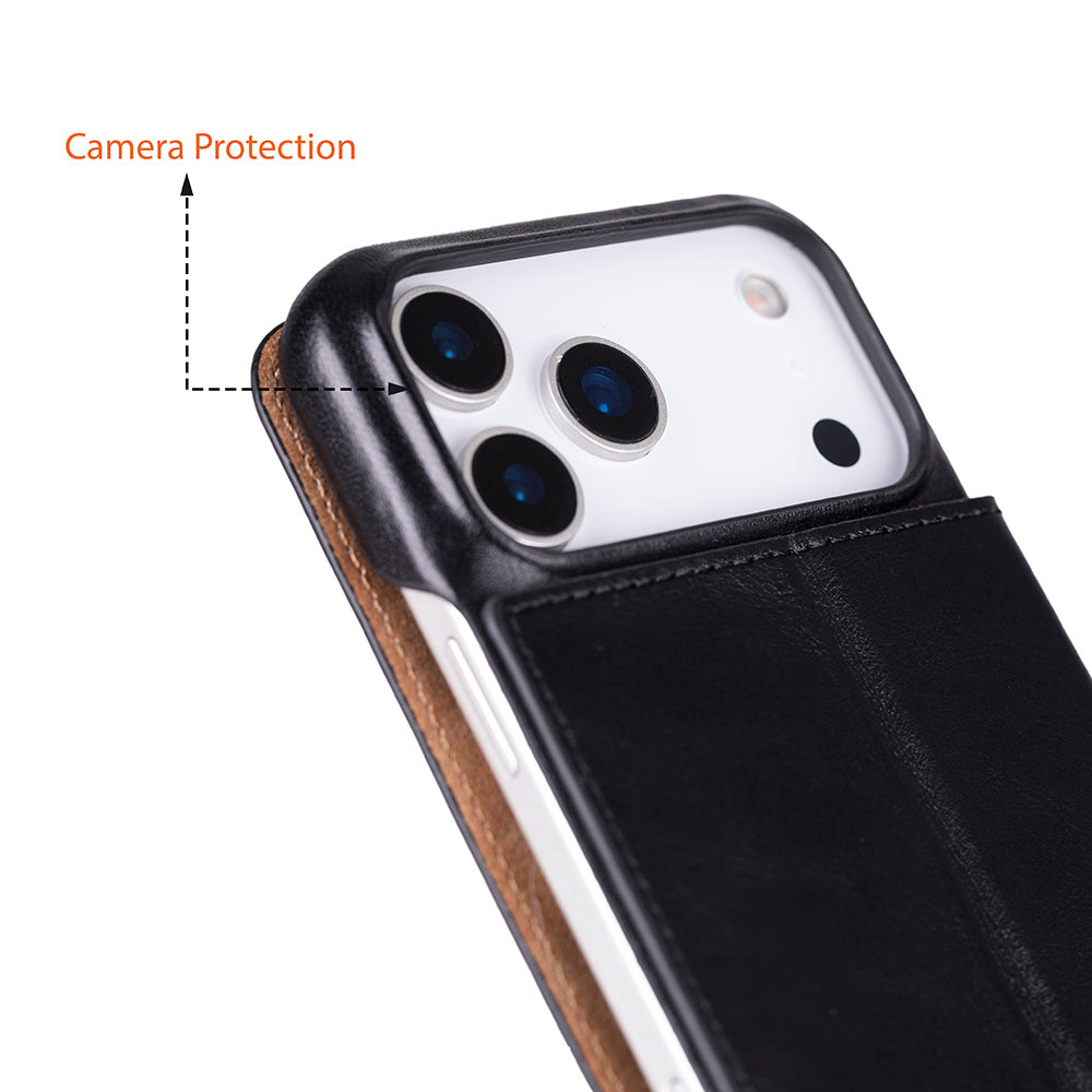 Sonat iPhone 17 Pro Max Deri Cüzdan Kılıf