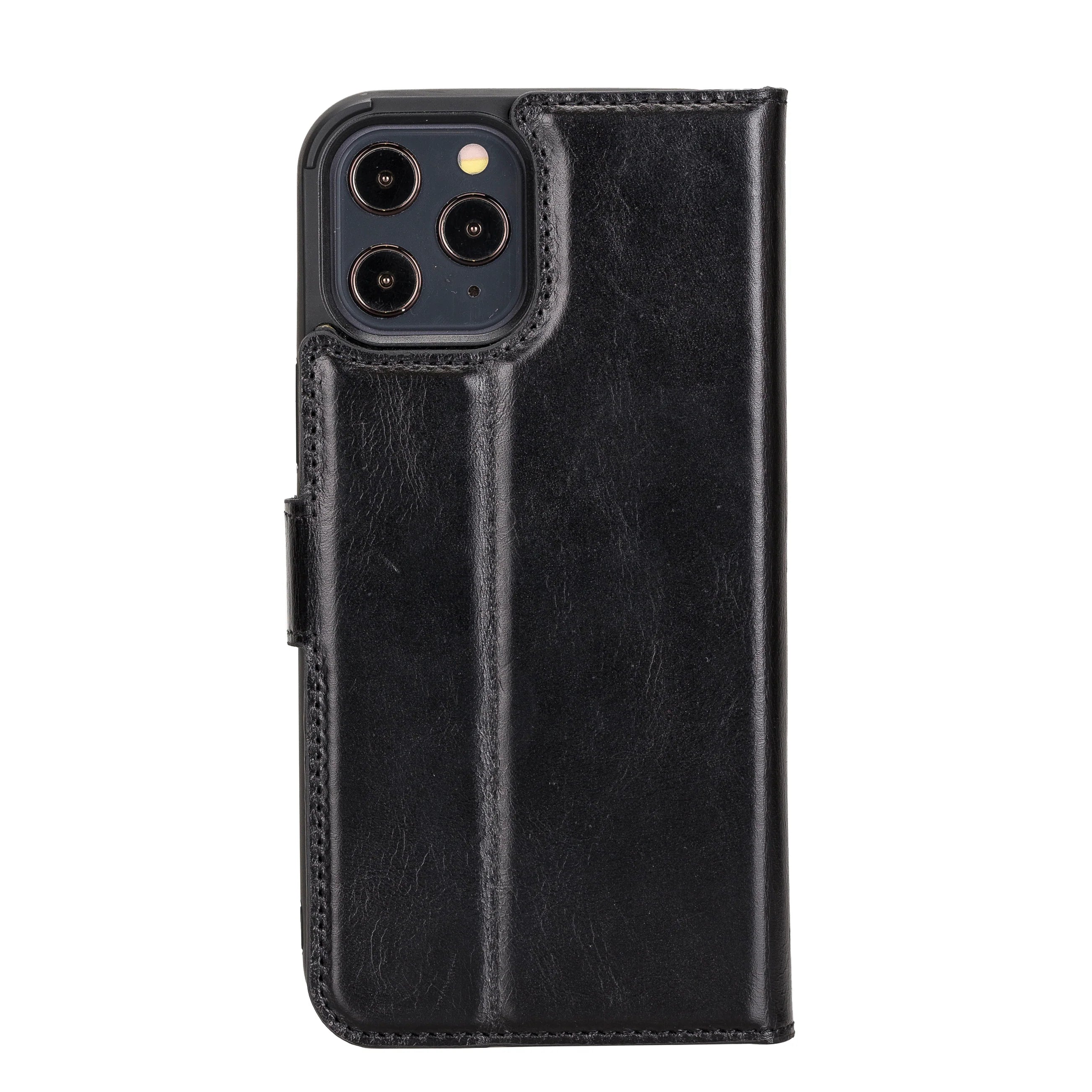 Magic iPhone 12 Pro Max Çıkarılabilir Hakiki Deri Cüzdan Kılıf