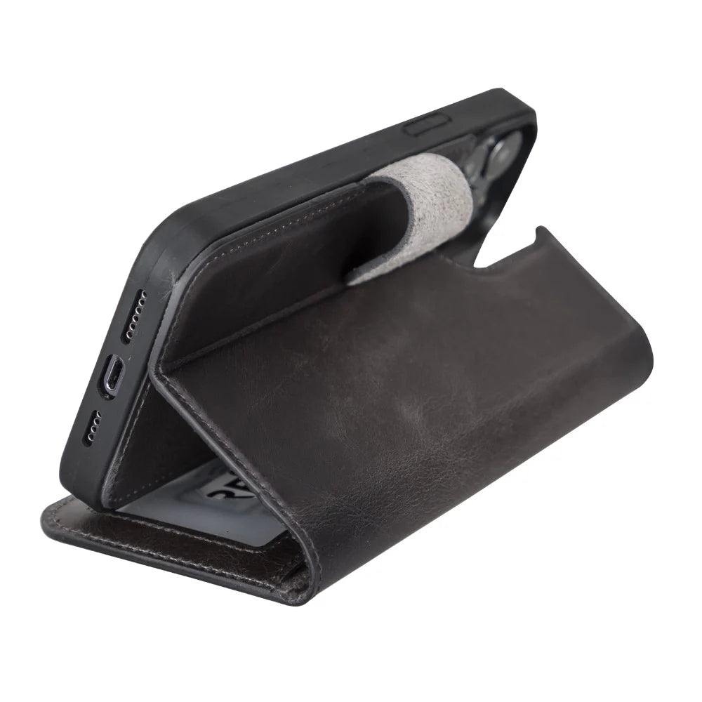 Magic iPhone 13 Pro Max Genuine Leather Detachable Wallet Case