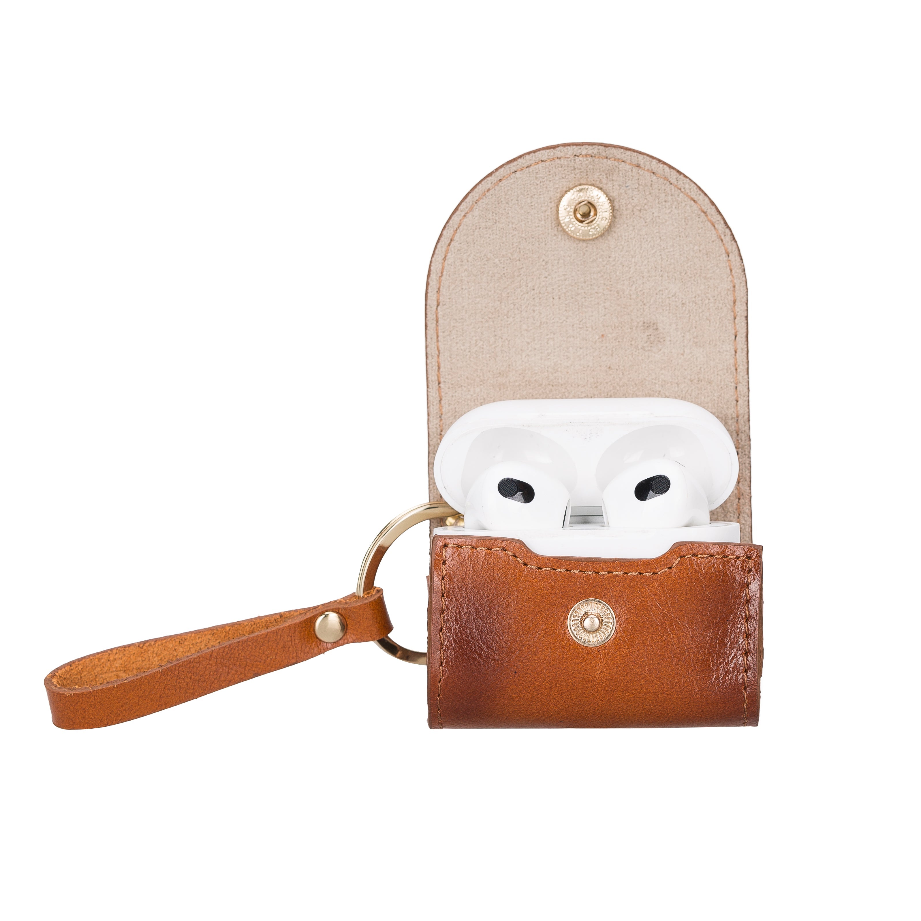 Mai Snap AirPods 3 and AirPods 4 Genuine Leather Case with Hook