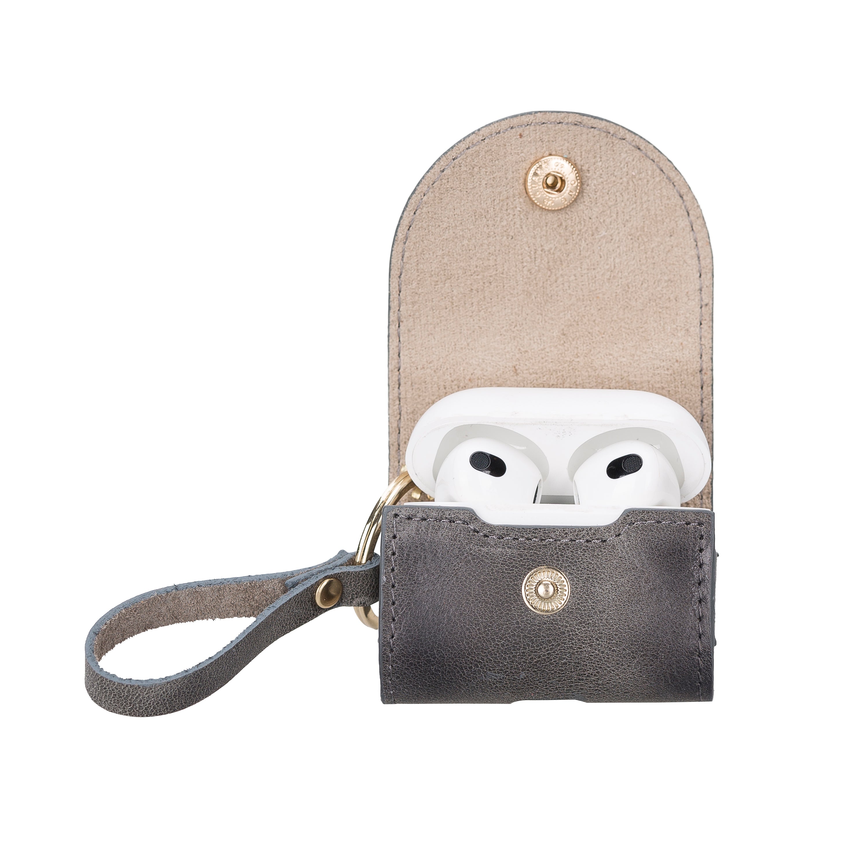 Mai Snap AirPods 3 and AirPods 4 Genuine Leather Case with Hook