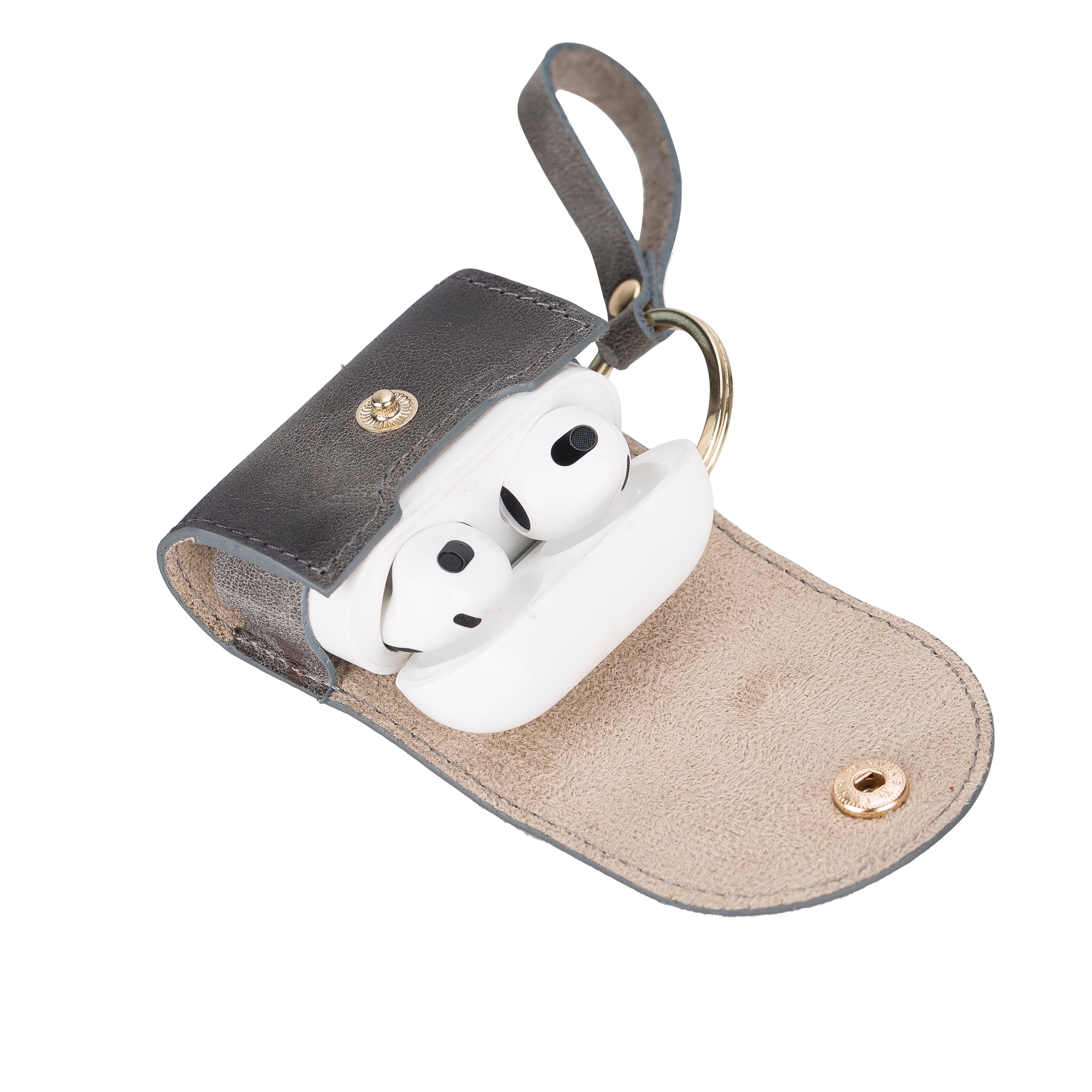 Mai Snap AirPods 3 and AirPods 4 Genuine Leather Case with Hook