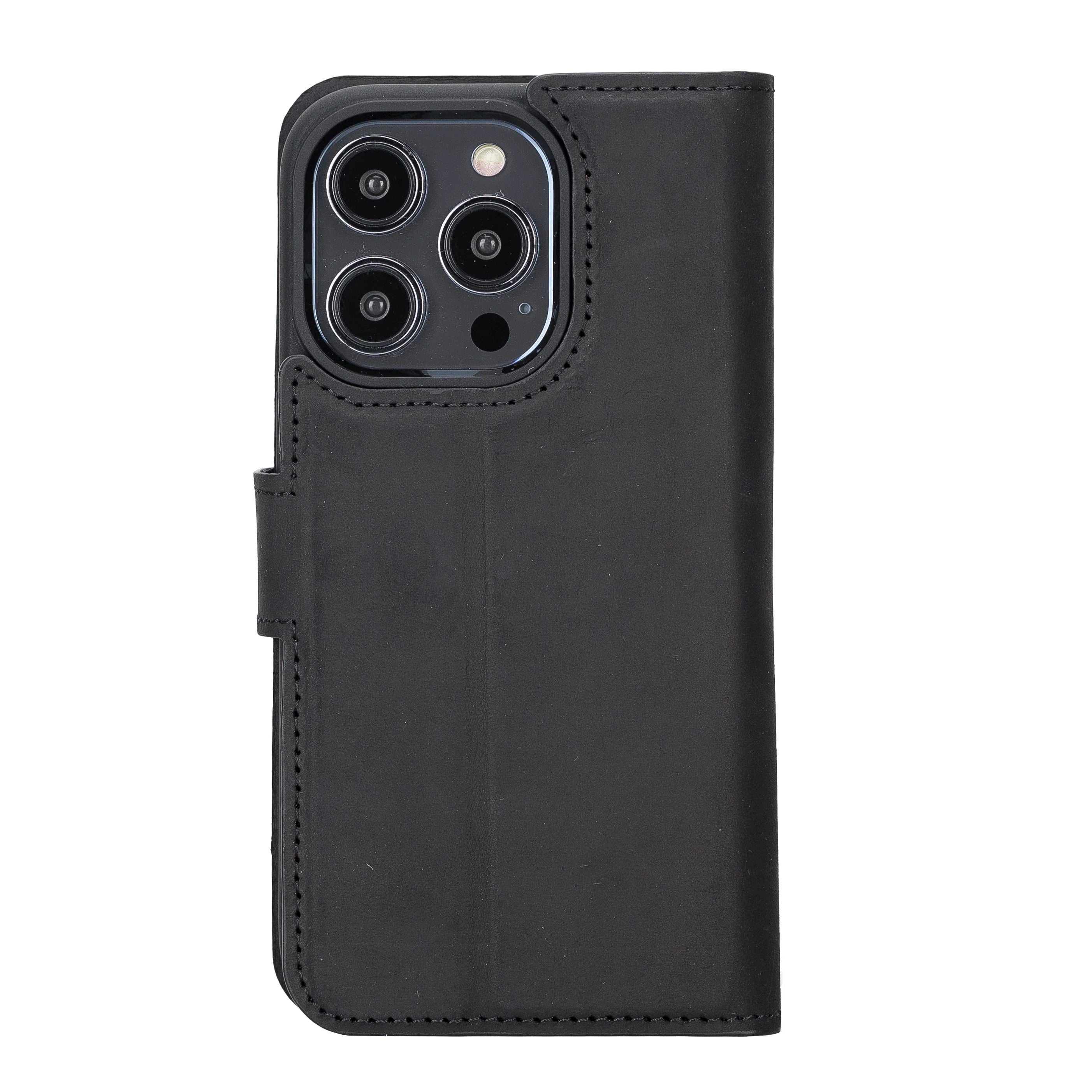 Liluri iPhone 14 Pro Detachable Genuine Leather Wallet Case