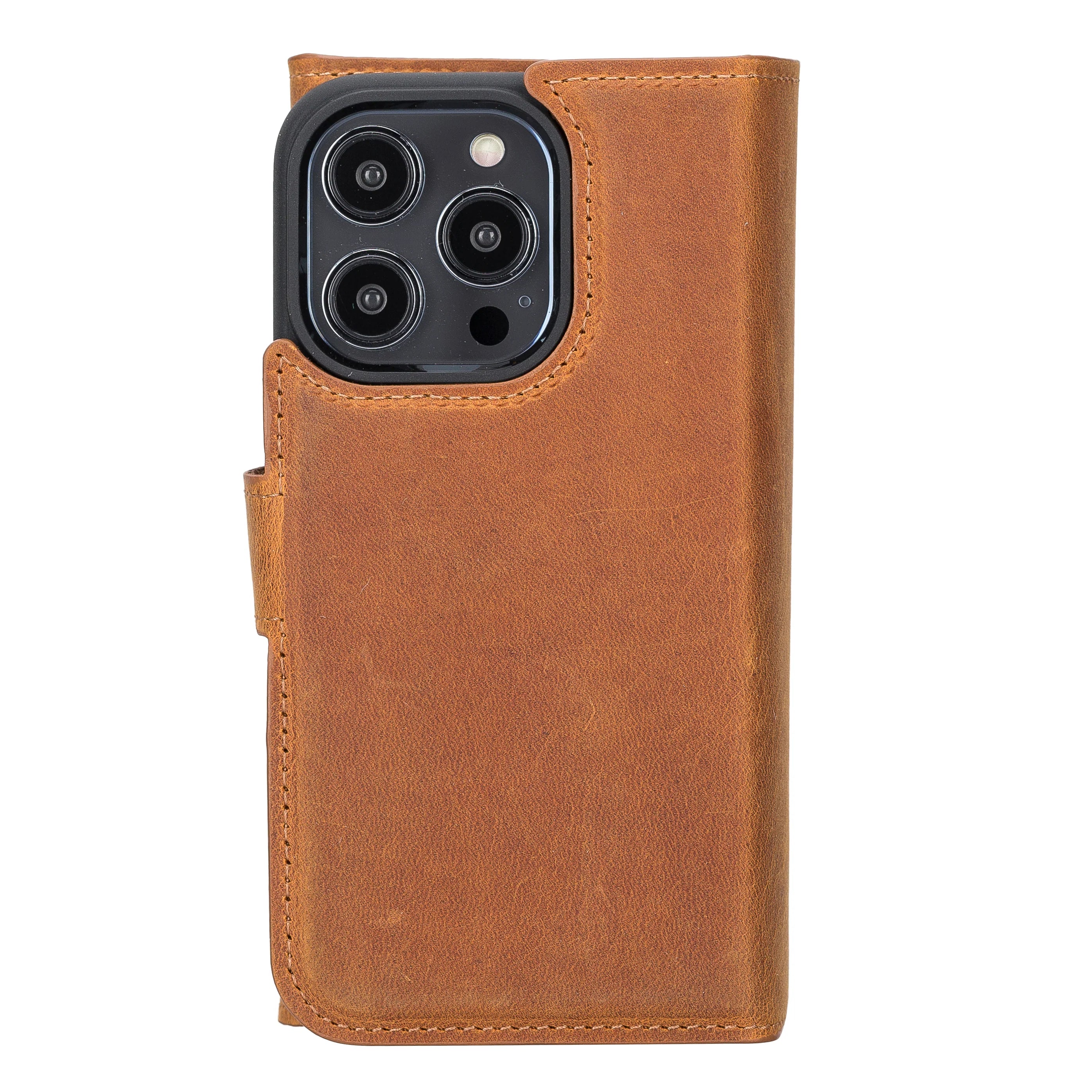 Santa iPhone 14 Pro Genuine Leather Detachable Wallet Case
