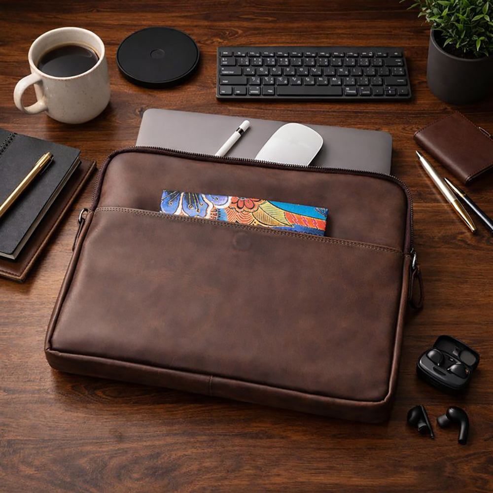 Leeds Slim Genuine Leather Laptop / Tablet Sleeve