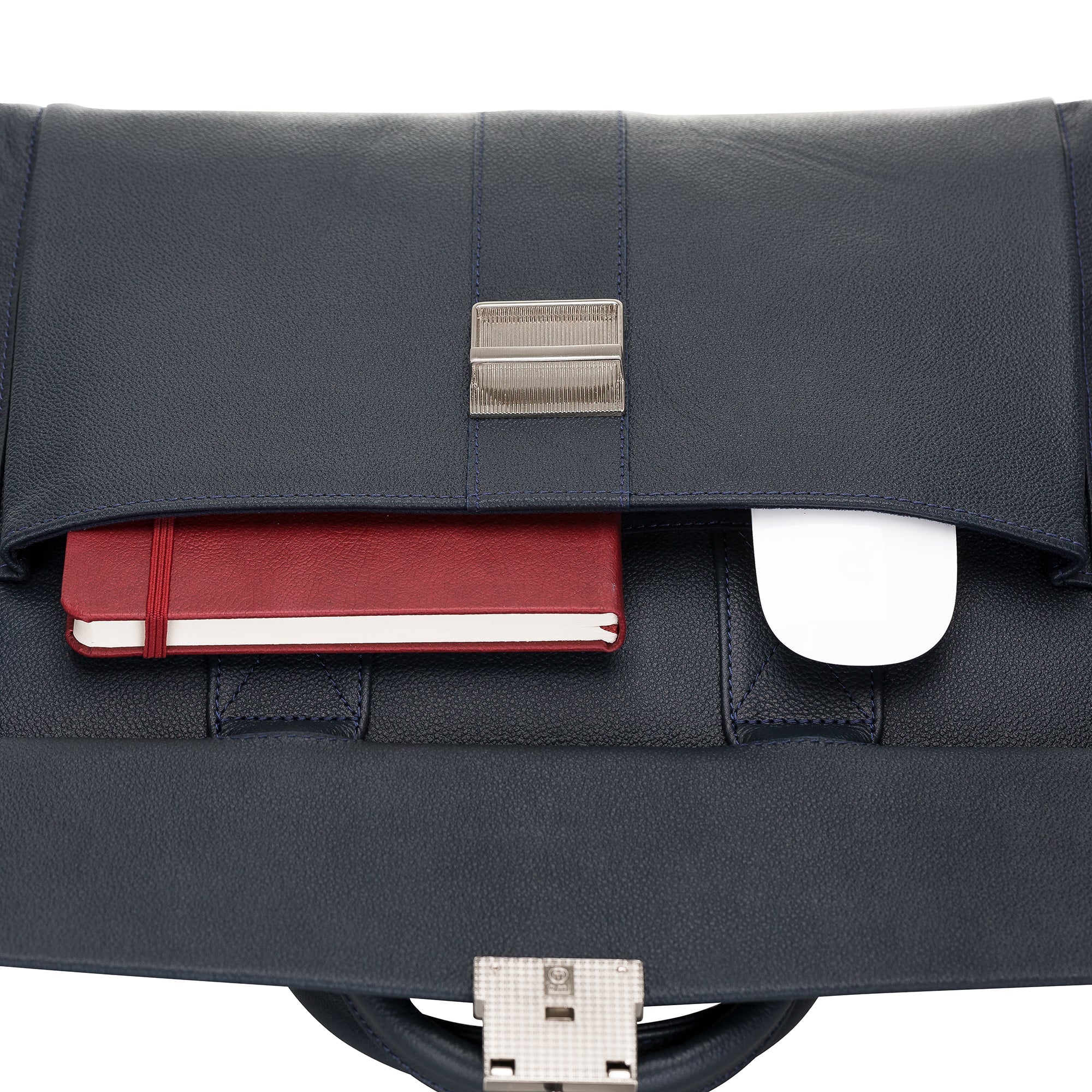 Wizard Genuine Leather Business Briefcase / Laptop Case 14"