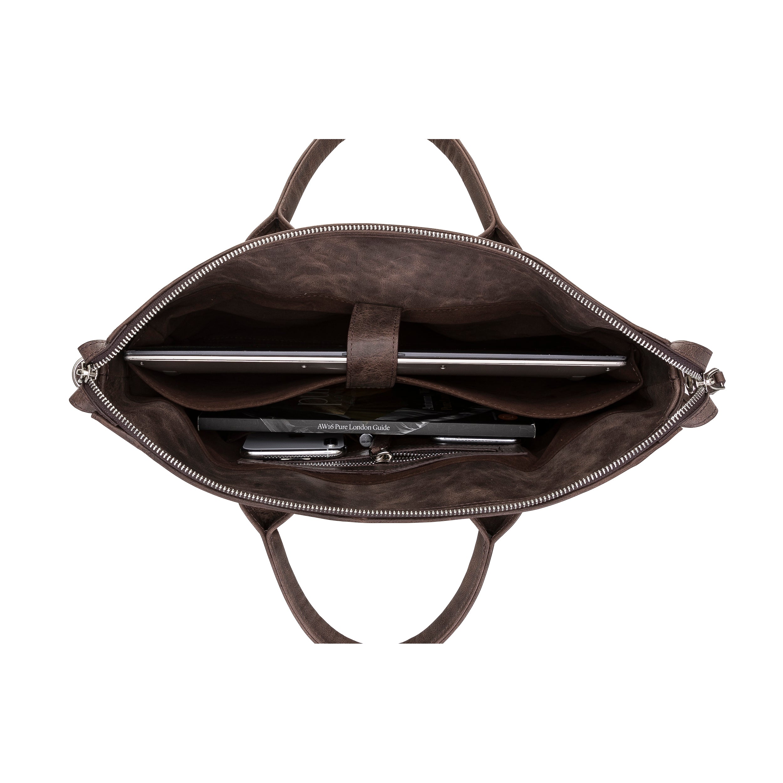 Wizard Genuine Leather Business Briefcase / Laptop Case 14"