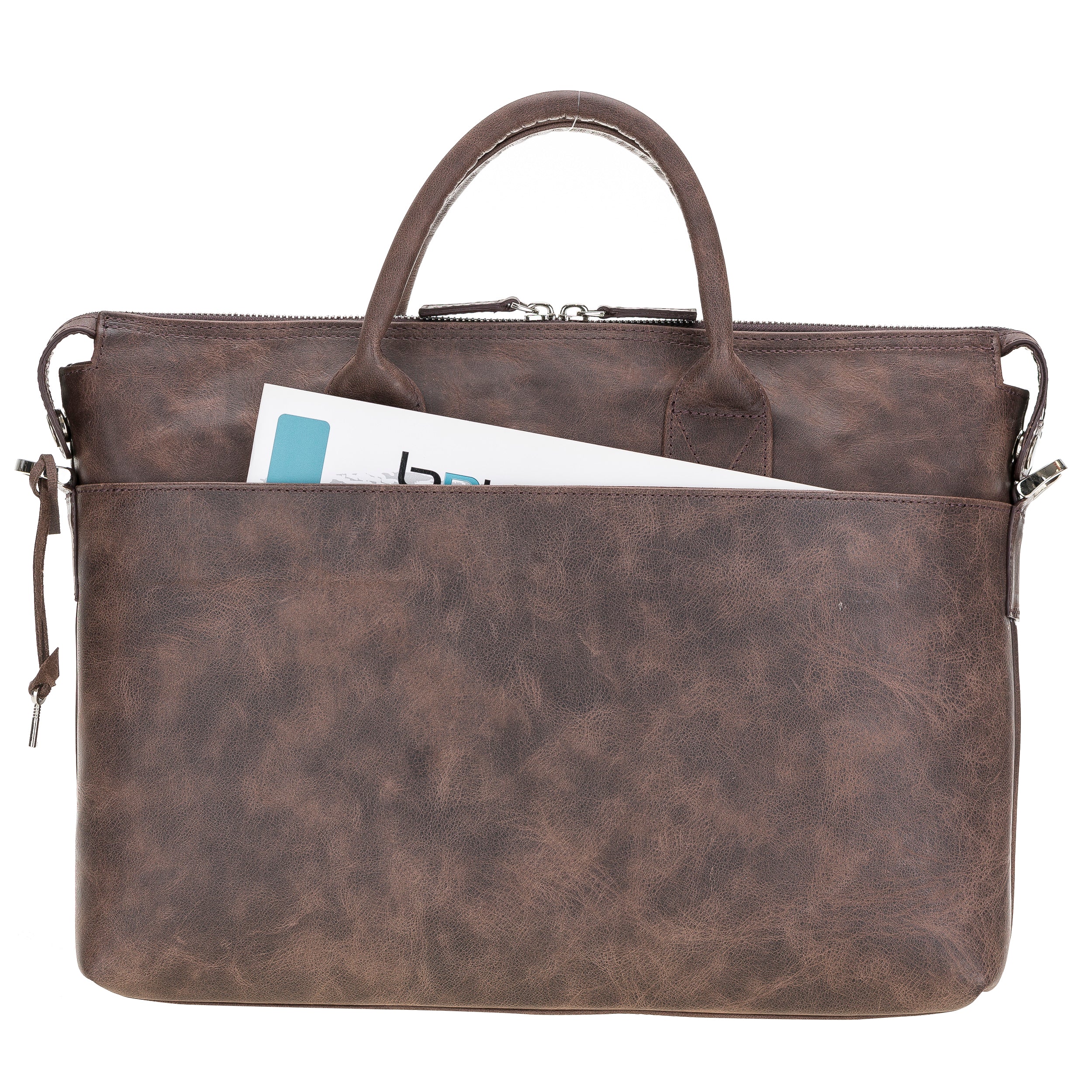 Wizard Genuine Leather Business Briefcase / Laptop Case 14"