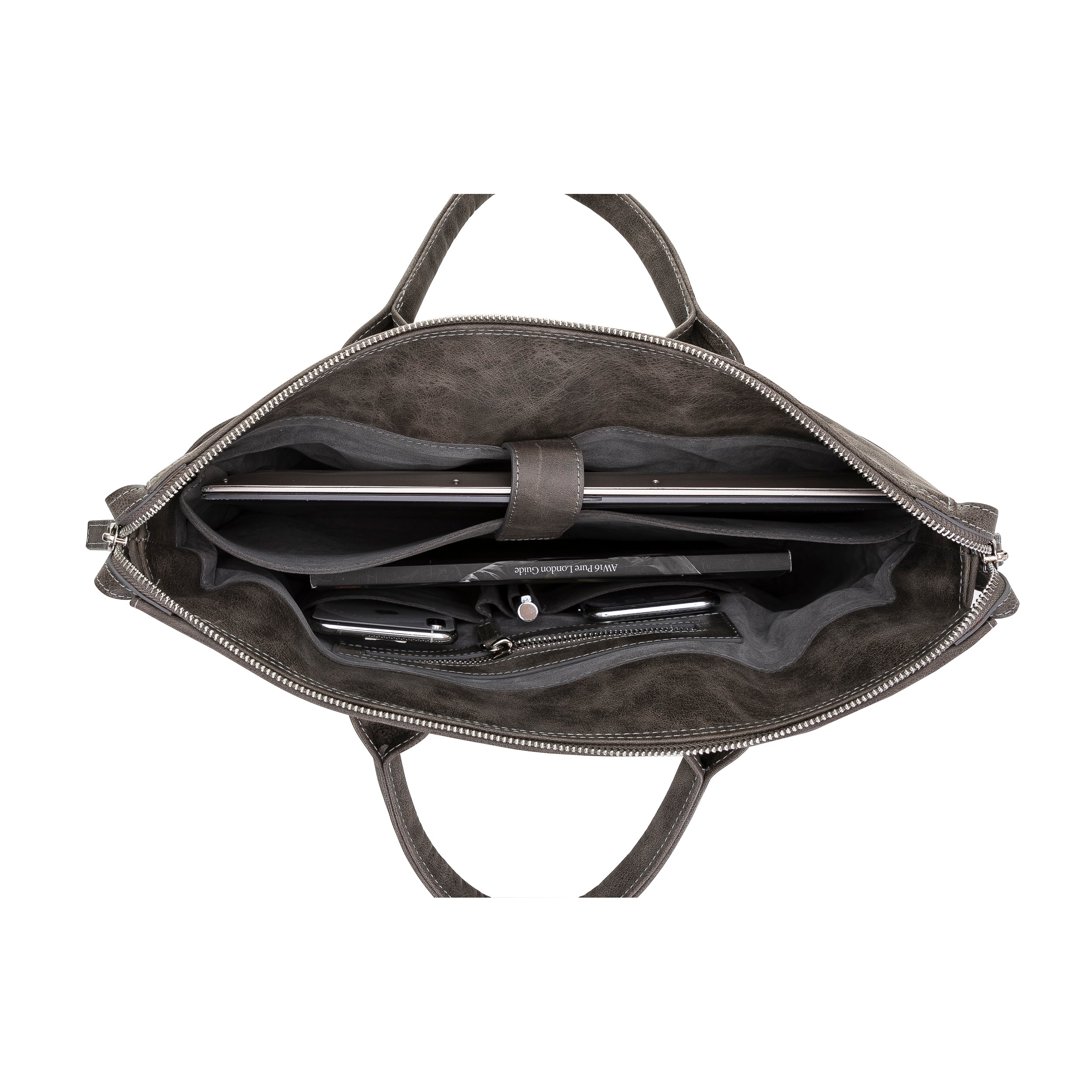 Wizard Genuine Leather Business Briefcase / Laptop Case 14"