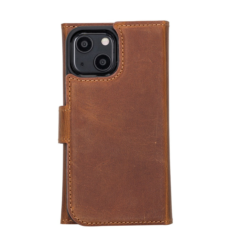 Santa iPhone 13 Mini Genuine Leather Detachable Wallet Case