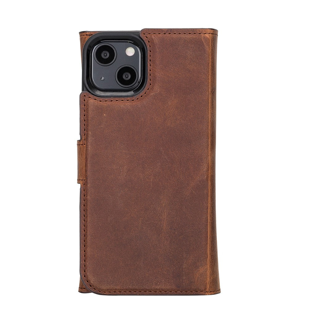 Santa iPhone 13 Mini Genuine Leather Detachable Wallet Case