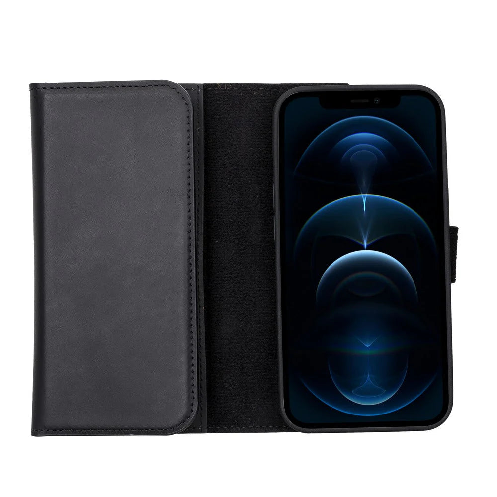 Santa iPhone 13 Pro Genuine Leather Detachable Wallet Case