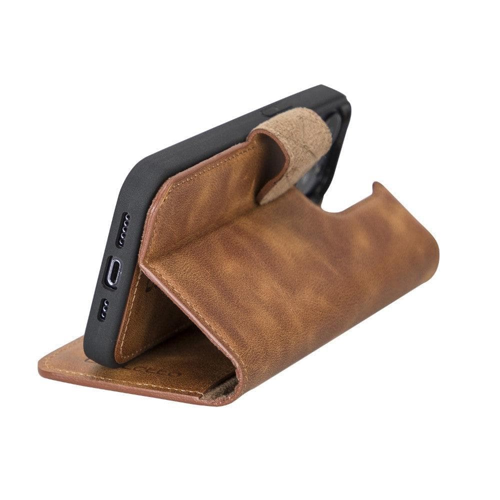 Magic iPhone 13 Pro Max Detachable Genuine Leather Wallet Case