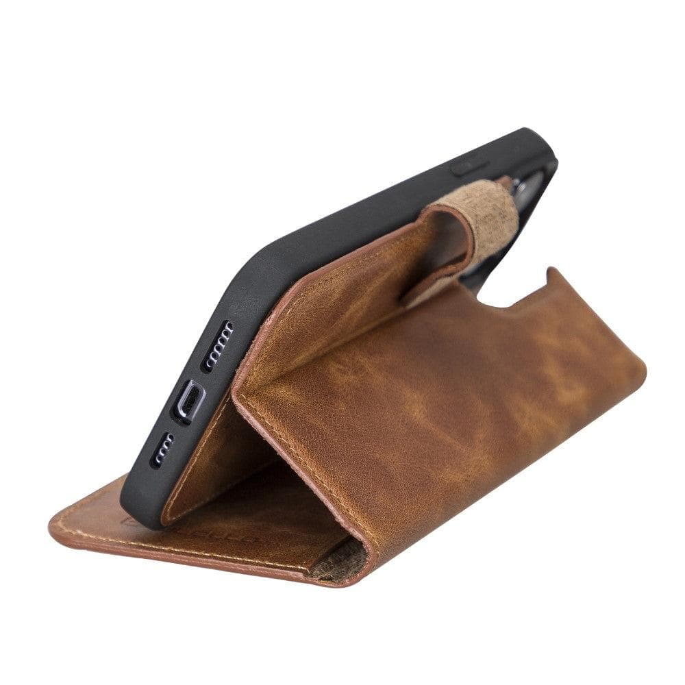 Magic iPhone 13 Mini Detachable Genuine Leather Wallet Case
