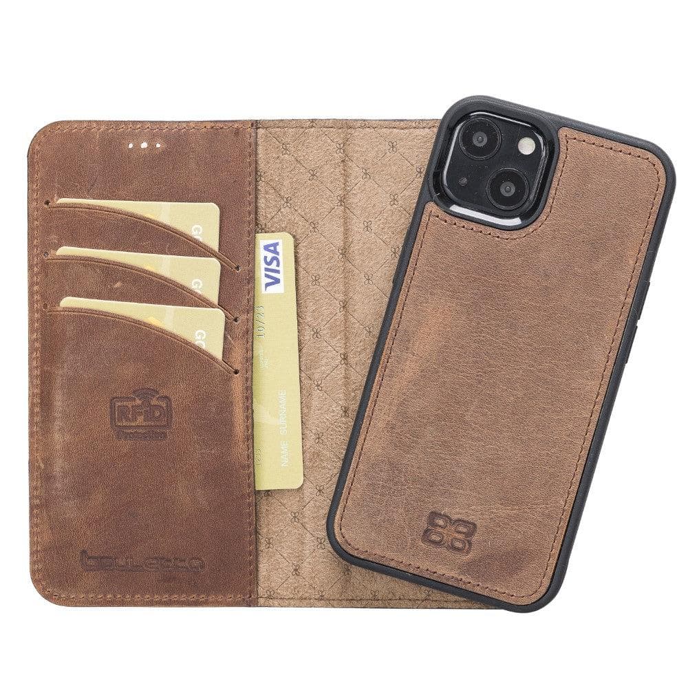 Magic iPhone 13 Mini Detachable Genuine Leather Wallet Case