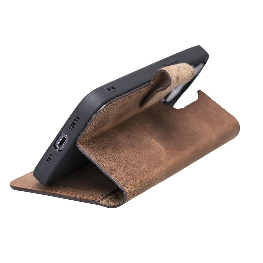 Magic iPhone 13 Pro Detachable Genuine Leather Wallet Case