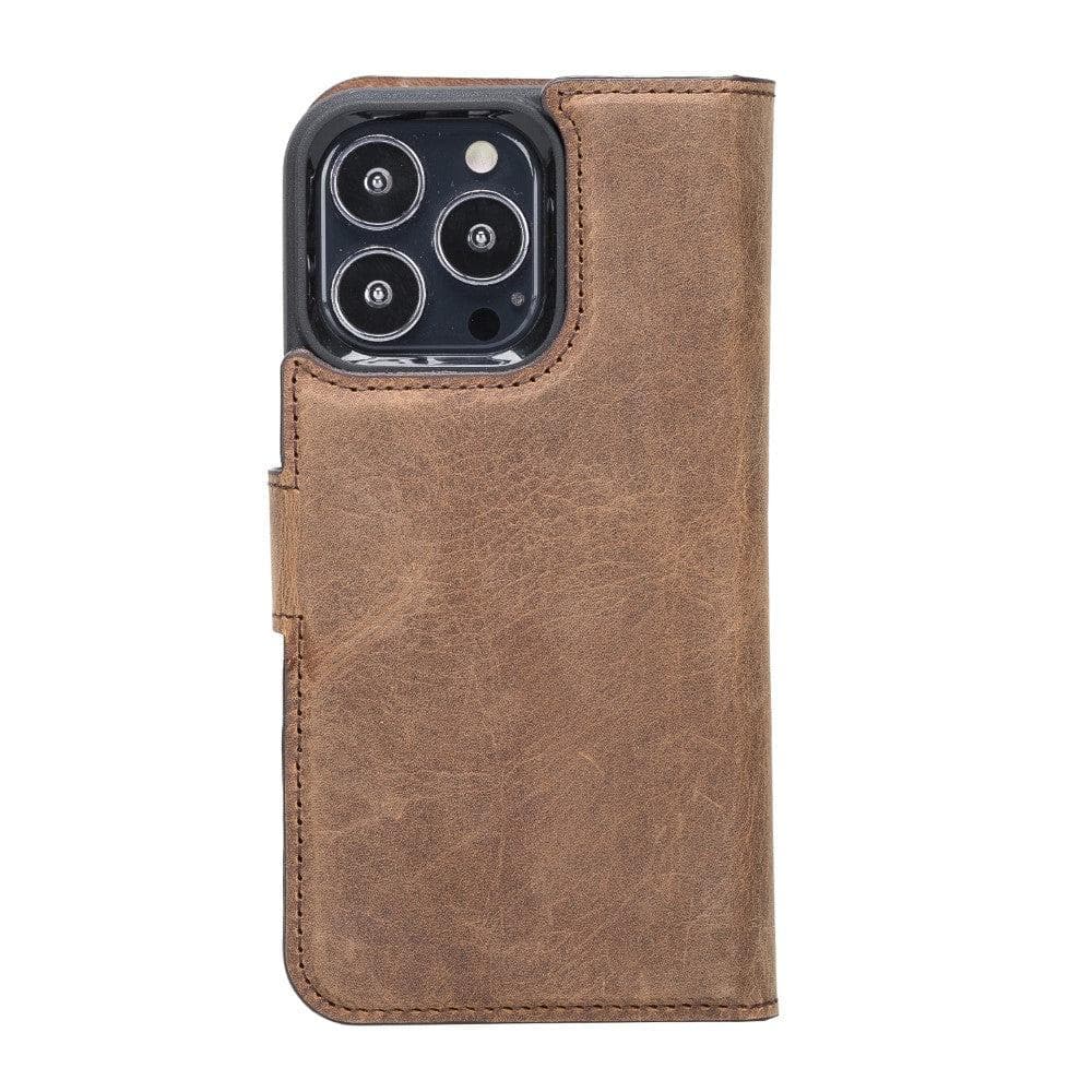 Magic iPhone 13 Pro Detachable Genuine Leather Wallet Case
