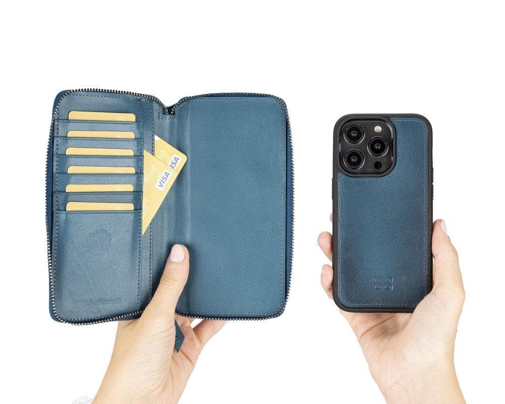 Pouch Magic iPhone 14 Pro Max Detachable Genuine Leather Wallet Case