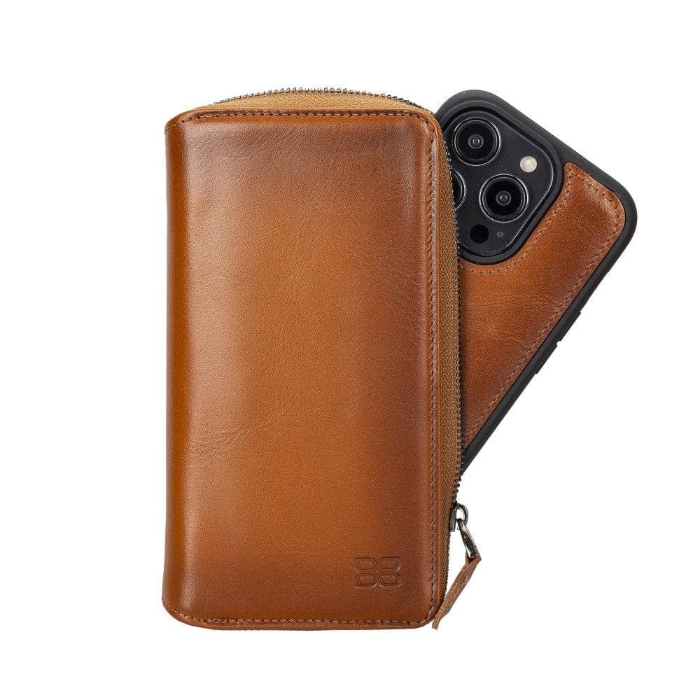 Pouch Magic iPhone 14 Detachable Genuine Leather Wallet Case