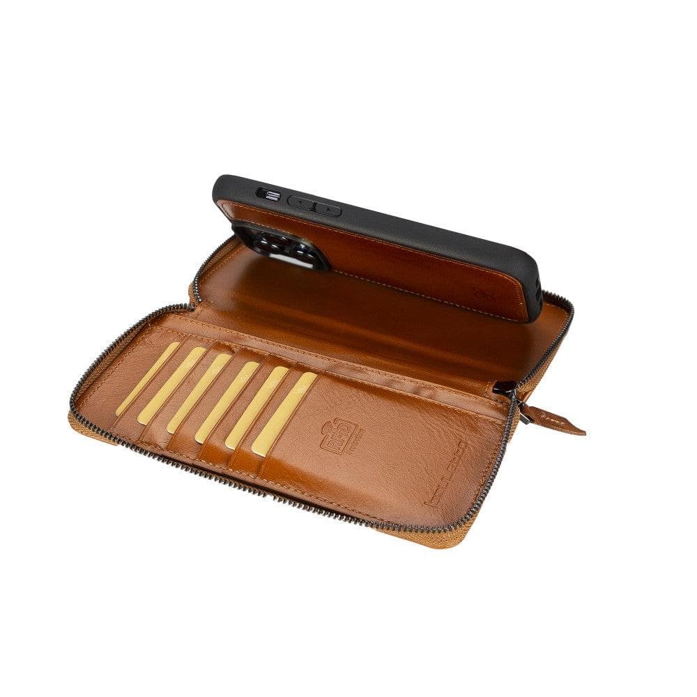 Pouch Magic iPhone 14 Pro Max Detachable Genuine Leather Wallet Case