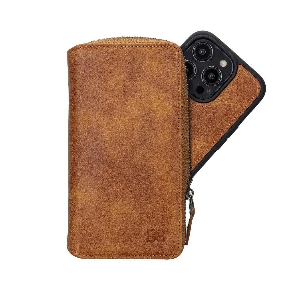 Pouch Magic iPhone 14 Detachable Genuine Leather Wallet Case