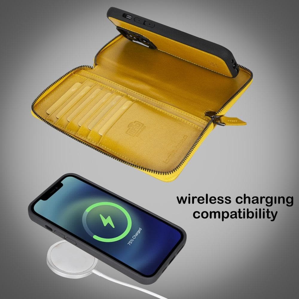 Pouch Magic iPhone 14 Pro Max Detachable Genuine Leather Wallet Case