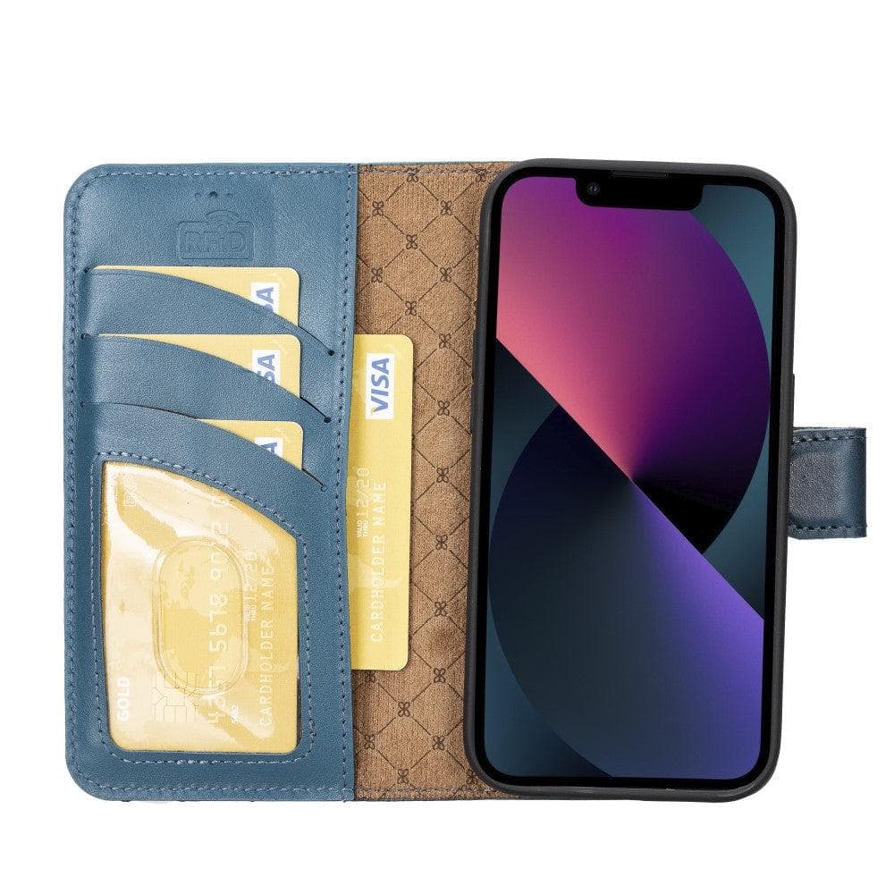 Magic iPhone 14 Detachable Genuine Colorful Leather Wallet Case