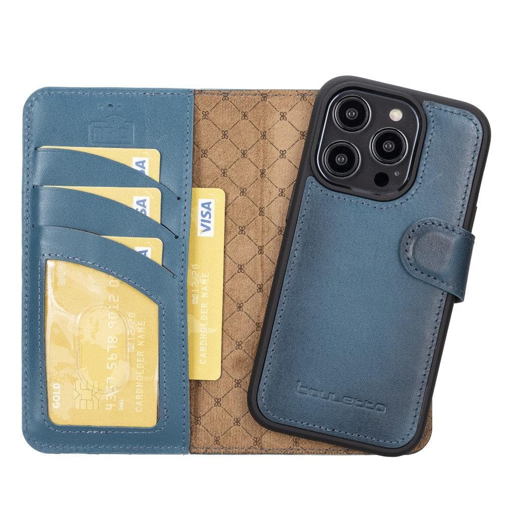 Magic iPhone 14 Detachable Genuine Colorful Leather Wallet Case