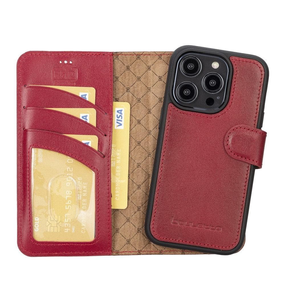 Magic iPhone 14 Detachable Genuine Colorful Leather Wallet Case