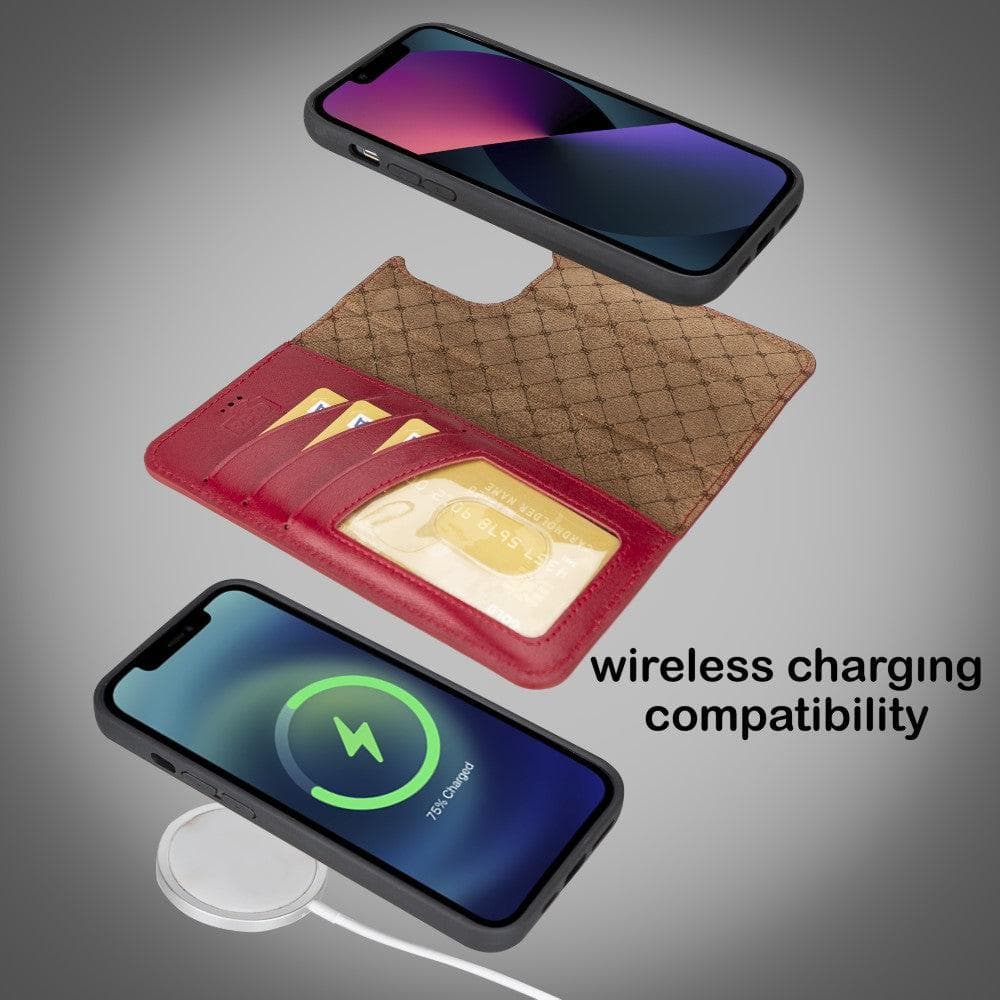 Magic iPhone 14 Pro Max Detachable Genuine Colorful Leather Wallet Case