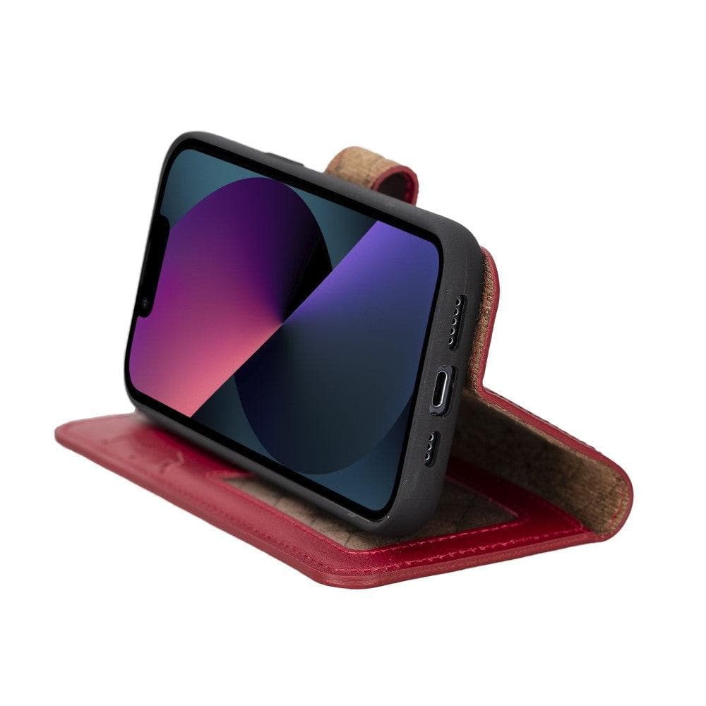 Magic iPhone 14 Detachable Genuine Colorful Leather Wallet Case