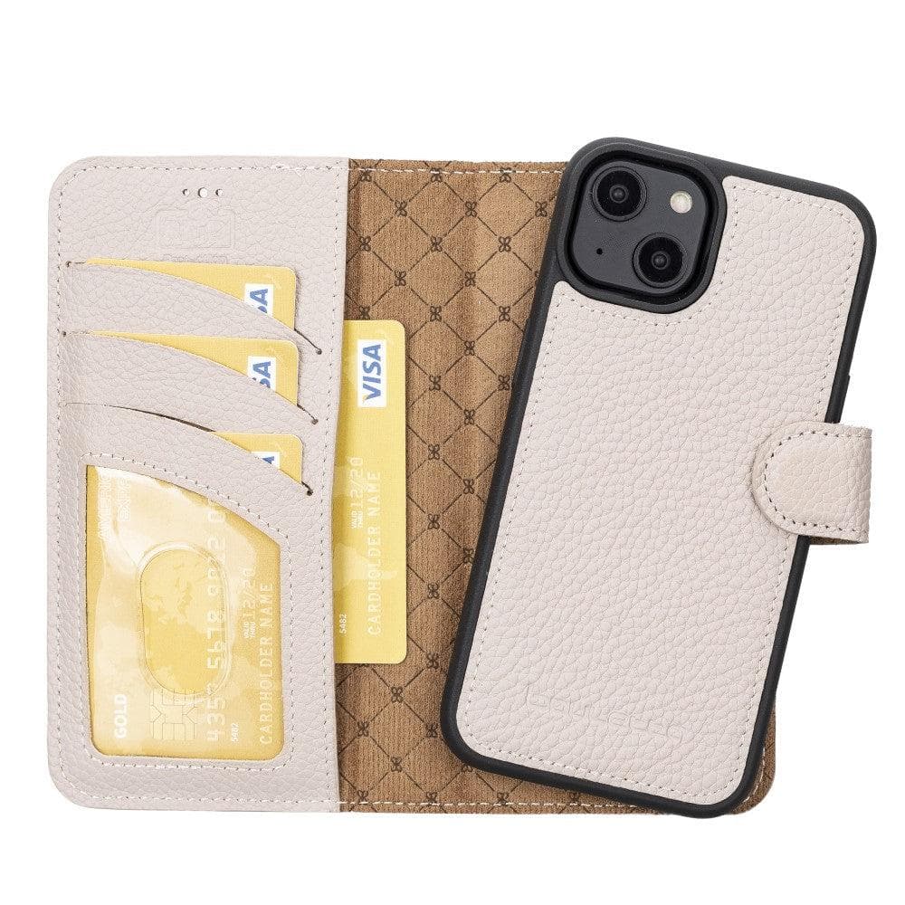 Magic iPhone 14 Detachable Genuine Colorful Leather Wallet Case