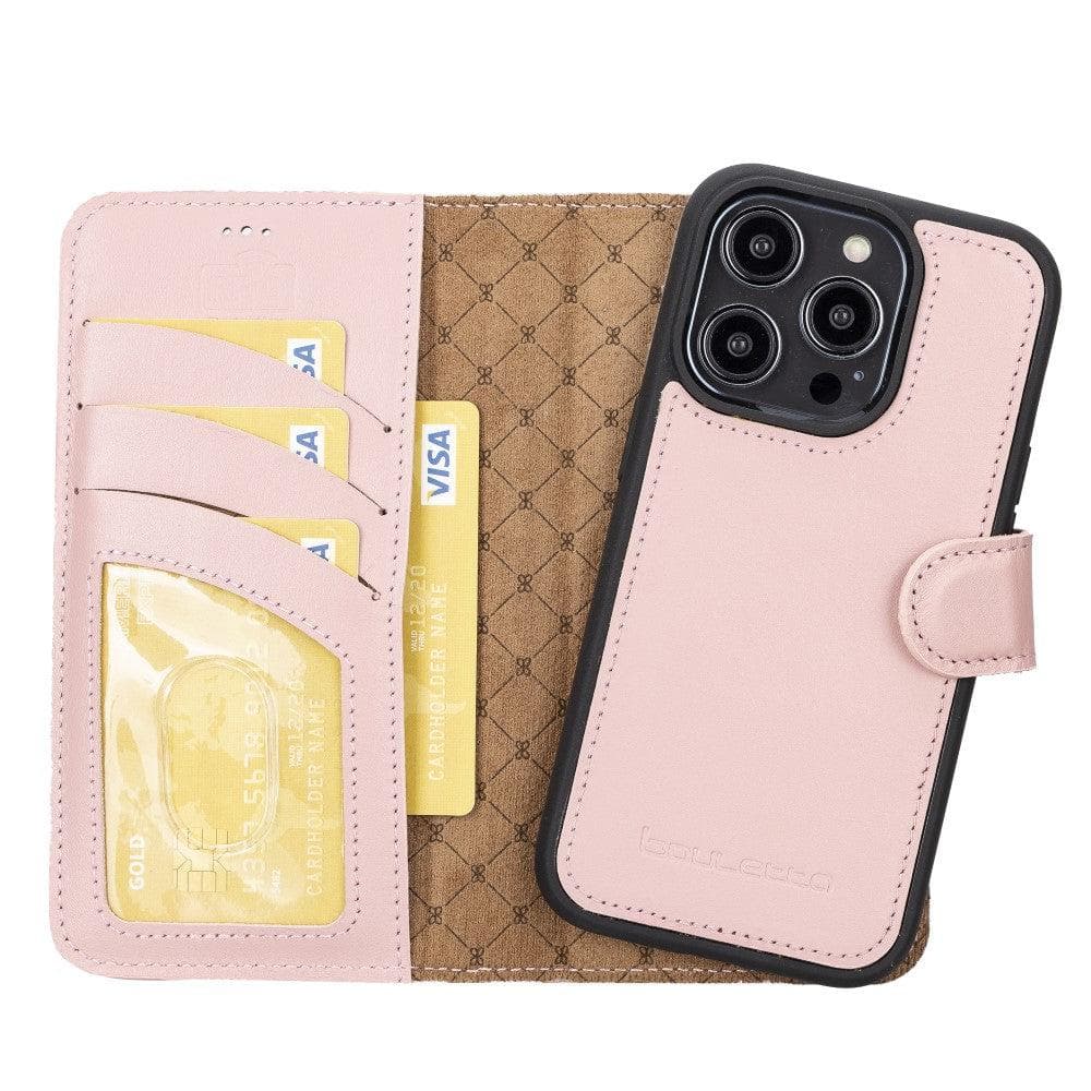 Magic iPhone 14 Detachable Genuine Colorful Leather Wallet Case