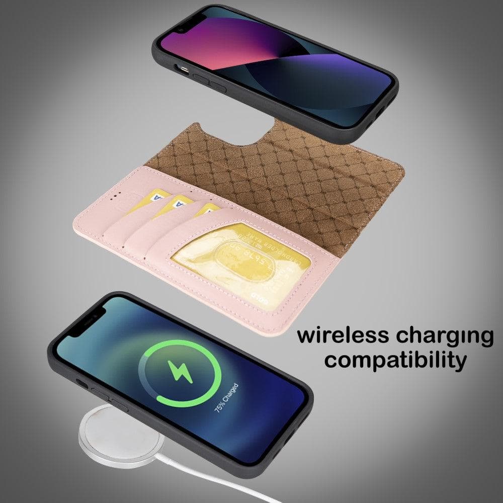 Magic iPhone 14 Pro Max Detachable Genuine Colorful Leather Wallet Case