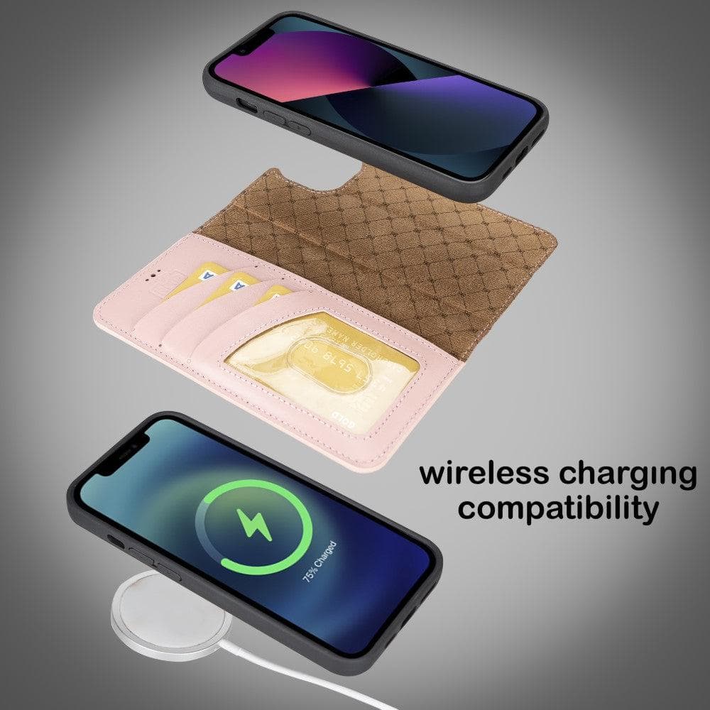 Magic iPhone 14 Plus Detachable Genuine Colorful Leather Wallet Case