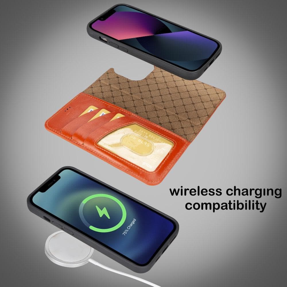 Magic iPhone 14 Plus Detachable Genuine Colorful Leather Wallet Case