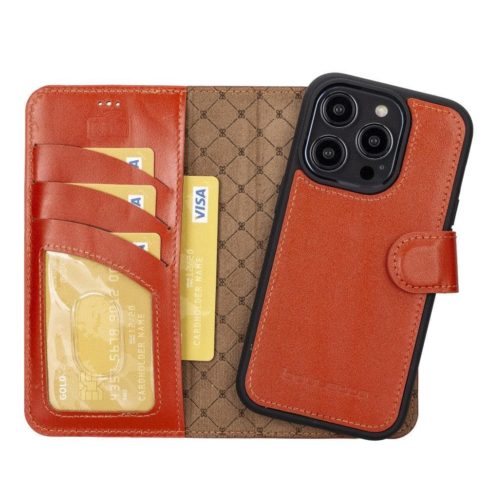 Magic iPhone 14 Detachable Genuine Colorful Leather Wallet Case