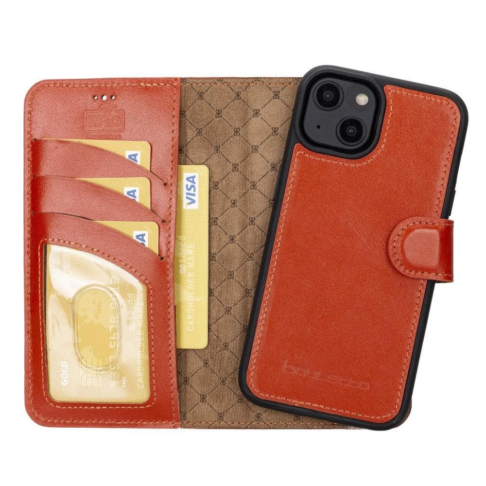 Magic iPhone 14 Detachable Genuine Colorful Leather Wallet Case
