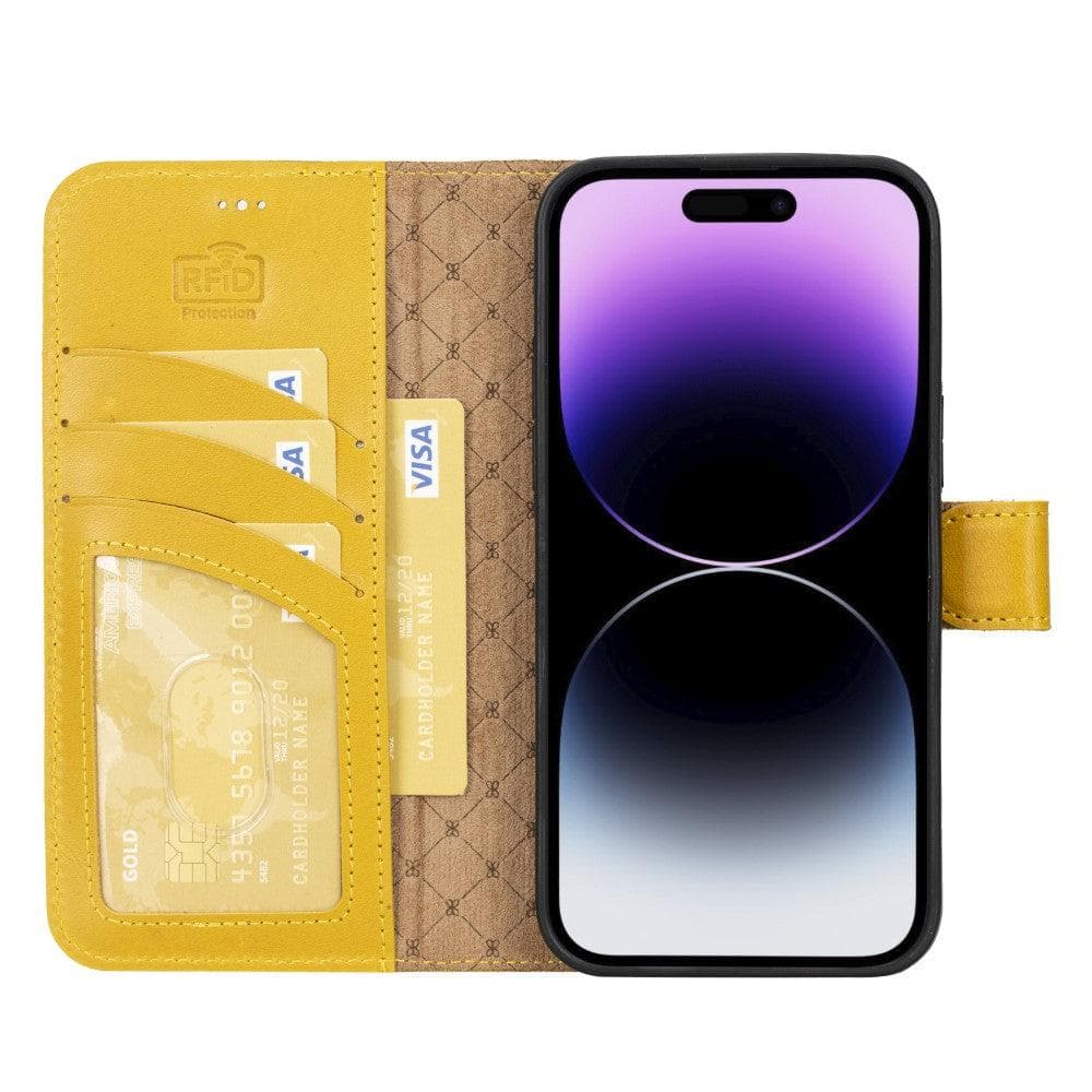 Magic iPhone 14 Pro Max Detachable Genuine Colorful Leather Wallet Case