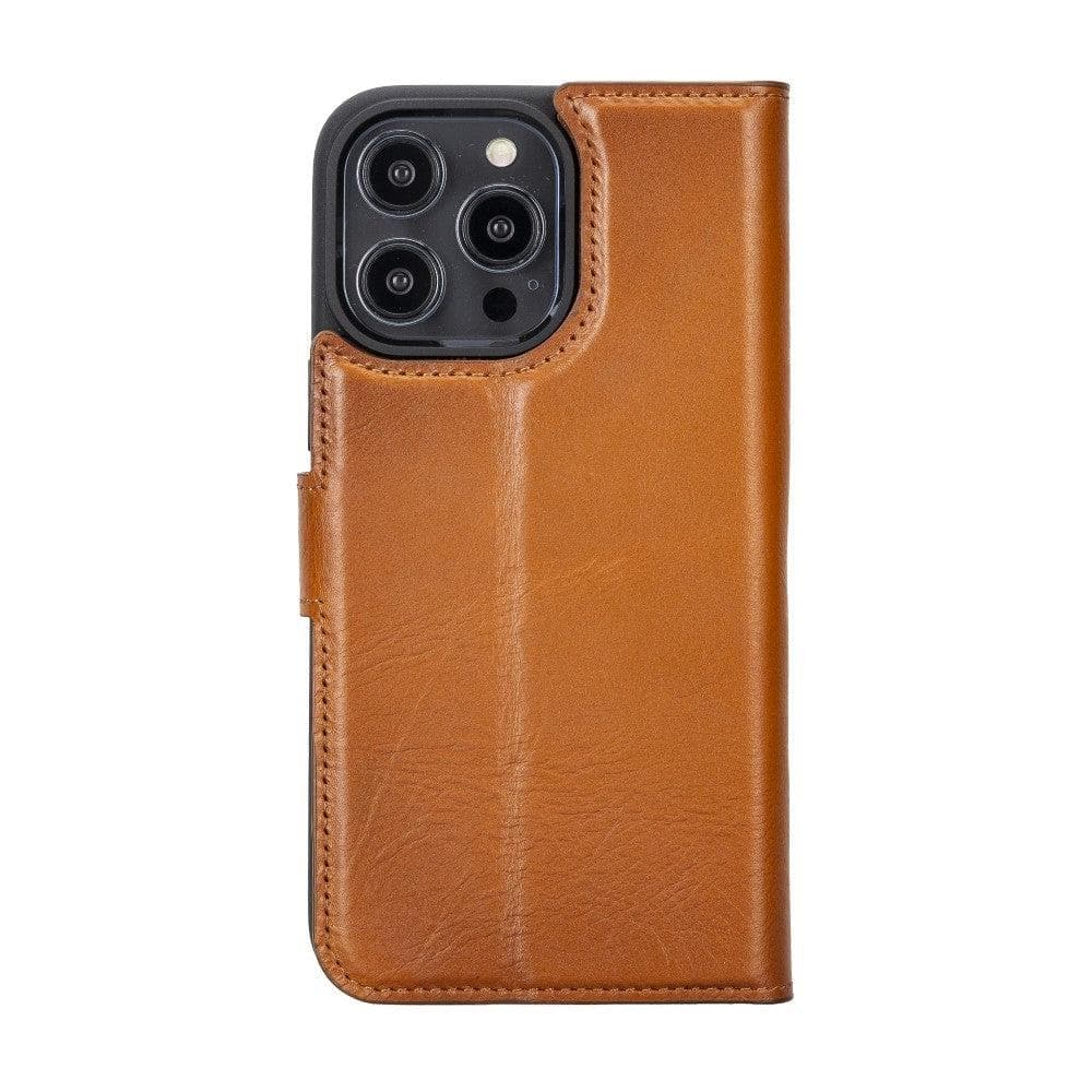 Magic iPhone 14 Pro Max Detachable Genuine Darker Color Leather Wallet Case