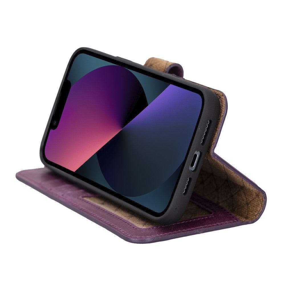 Magic iPhone 14 Pro Max Detachable Genuine Darker Color Leather Wallet Case